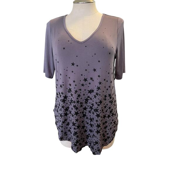 Torrid 2 (2X 18/20) Super Soft Punk Gothic Star Print Favorite Tunic T Shirt New - Picture 2 of 3